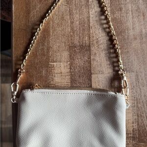 Elegant Cream Chain Strap Bag